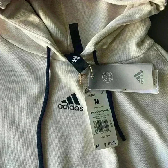 Adidas NEW Unisex French Terry Loose Fit Botanically Dyed Pullover Hoodie Sz M - Picture 4 of 6